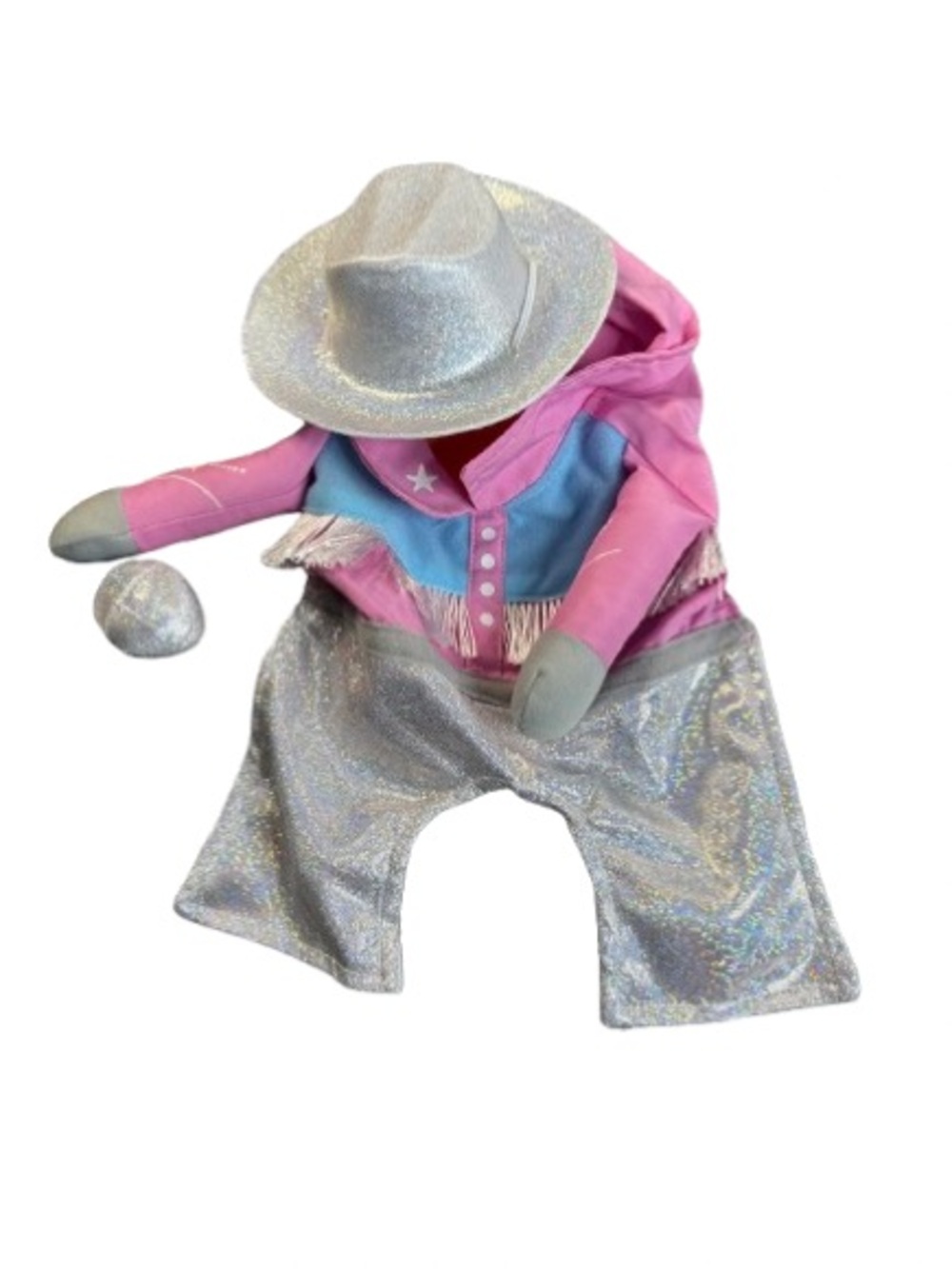 Boots & Barkley Silver and Pink Sparkle Western Dog Outfit